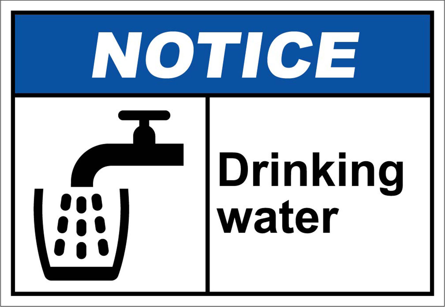 Drinking Water Notice OSHA / ANSI Aluminum METAL Sign eBay