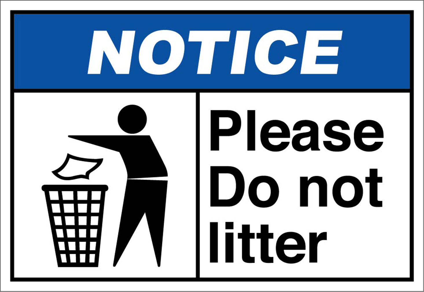 Please Do Not Litter Notice OSHA / ANSI Aluminum METAL Sign eBay