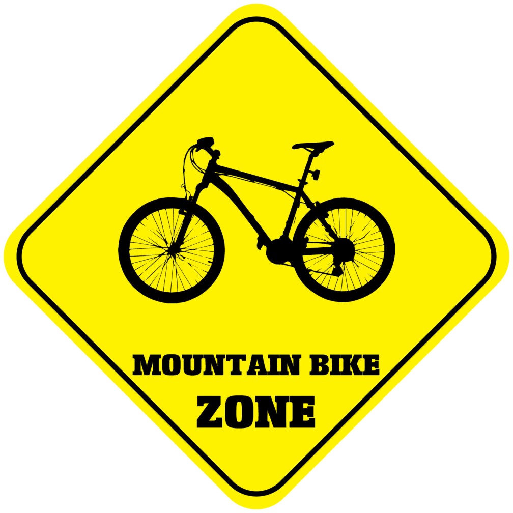 Mountain Bike Zone Crossing Funny Metal Aluminum Novelty Sign eBay